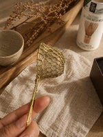 Brass Tea Strainer – Gold Mesh Loose Leaf Infuser - Two Hills Tea