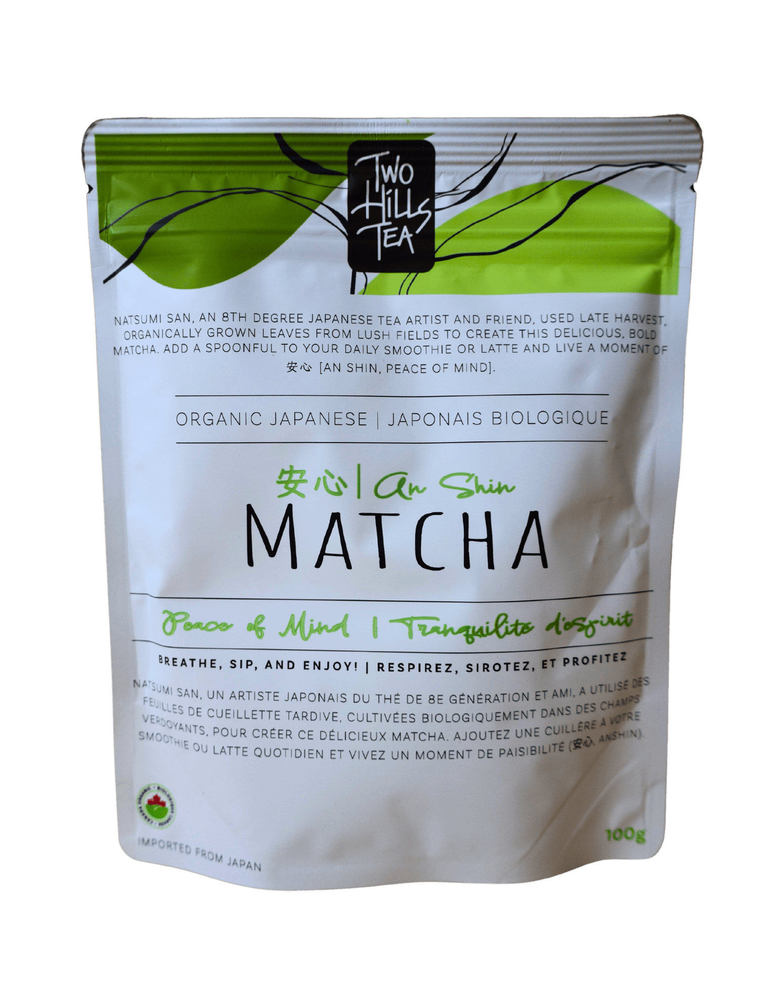 NEW! Organic Japanese An Shin 'Peace of Mind' Matcha - Two Hills Tea