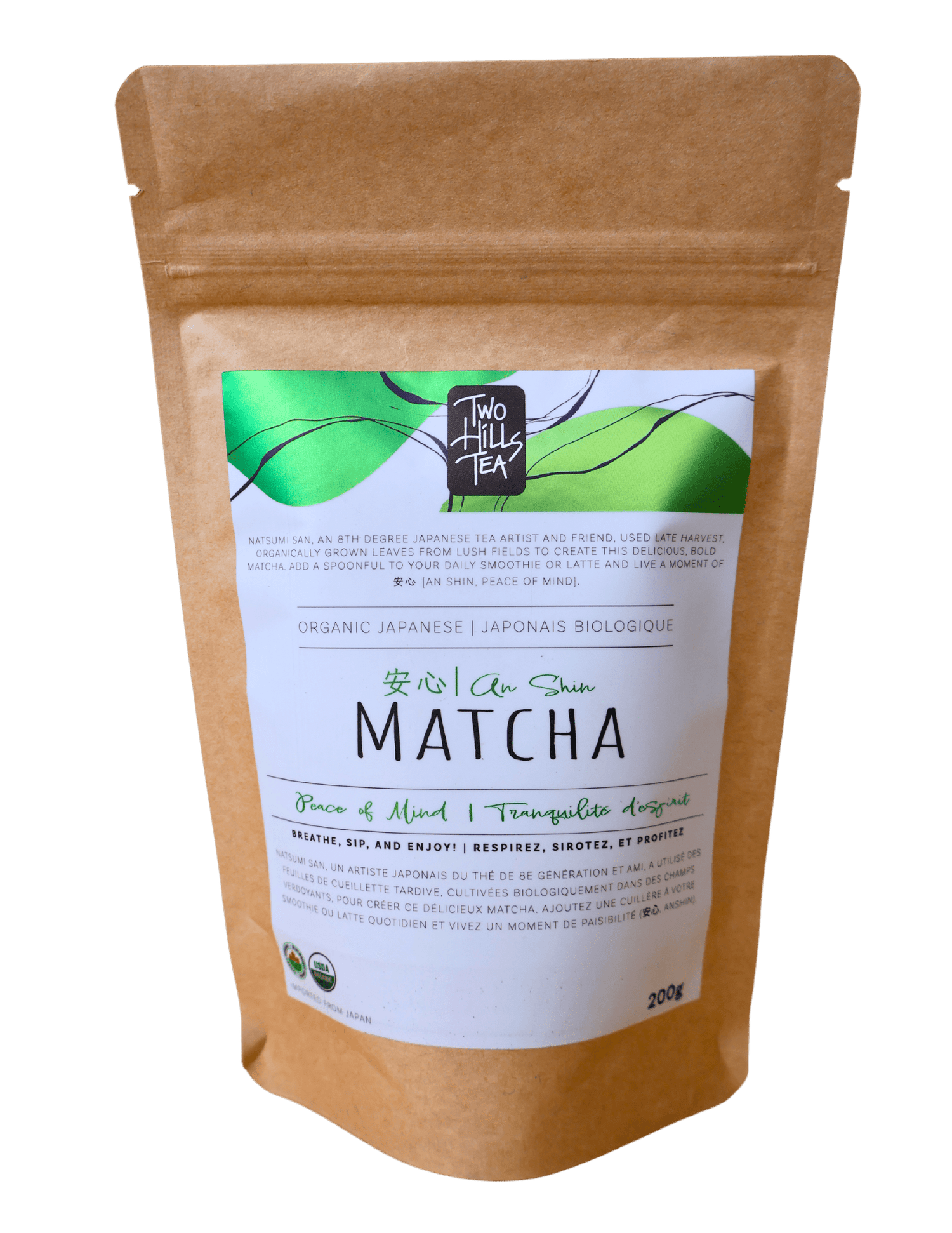 NEW! Organic Japanese An Shin 'Peace of Mind' Matcha - Two Hills Tea