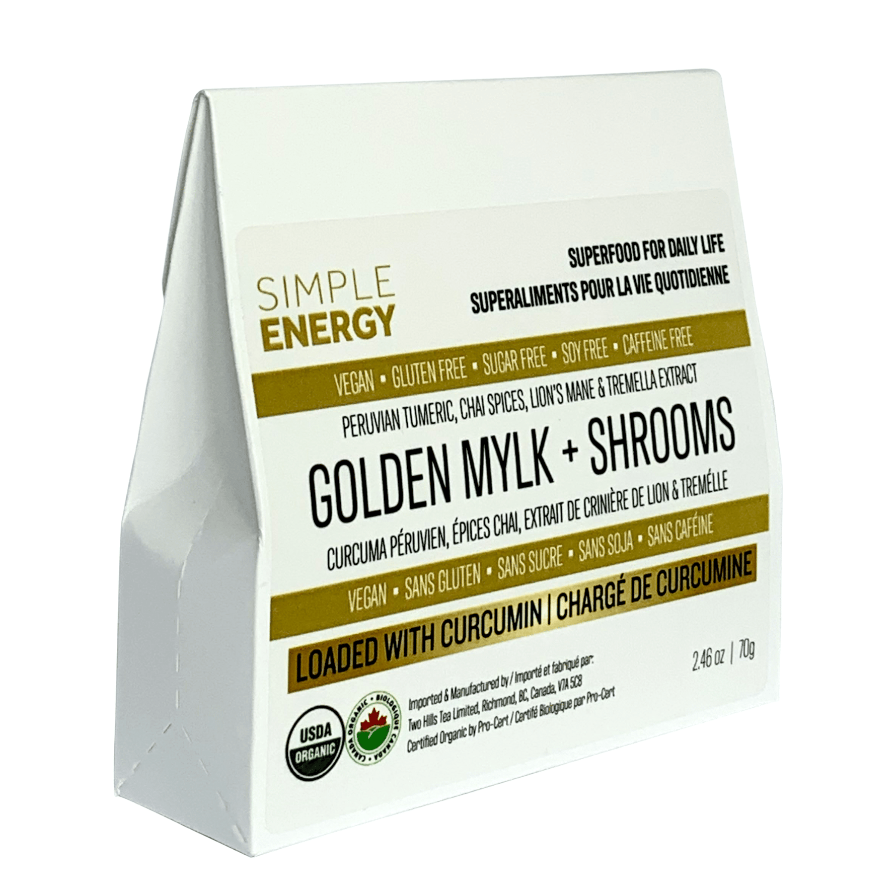 Organic Golden Mylk + Shrooms by Simple Energy - Two Hills Tea