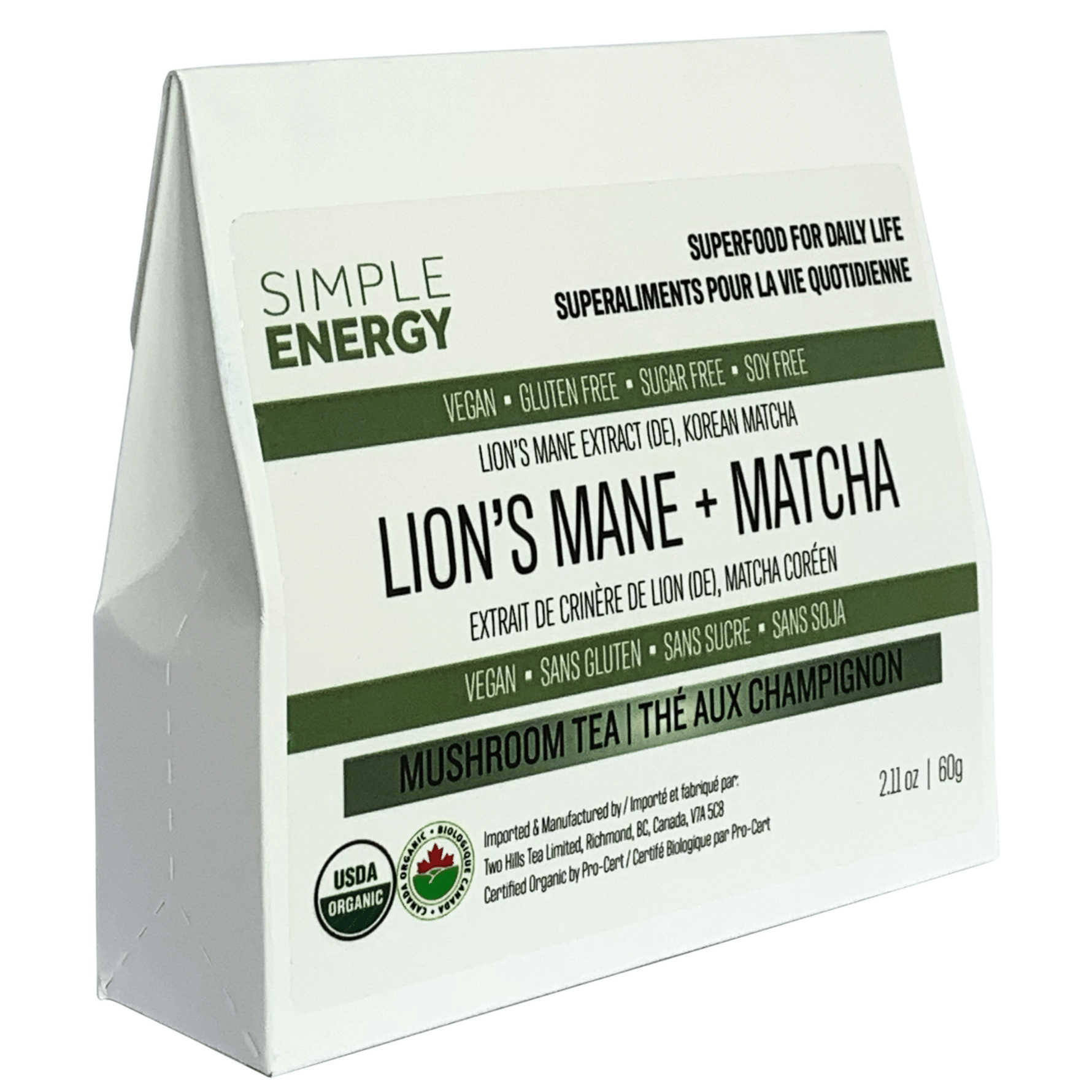 Organic Lion's Mane + Matcha by Simple Energy - Two Hills Tea