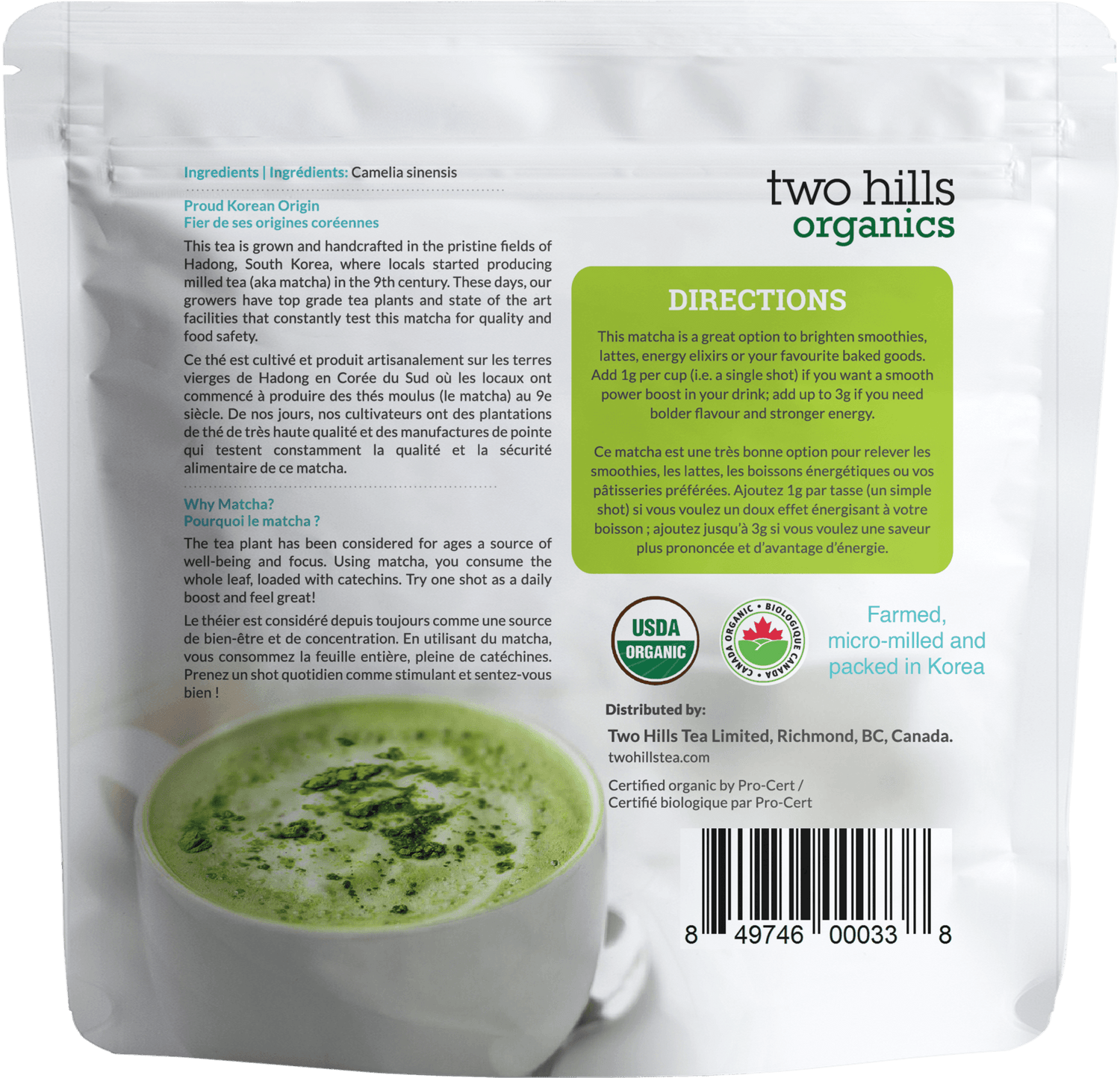 Organic Hadong Matcha - Two Hills Tea